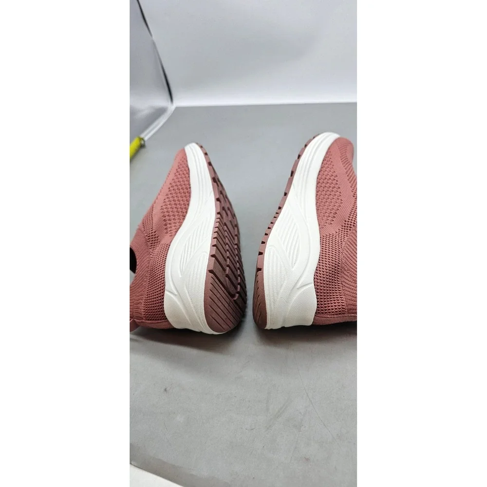 Skechers Bobs Sport B Flex Rose Pink Knit Slip On Sneakers 117027 Womens 7.5
